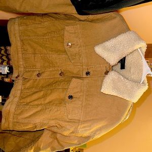 Forever 21 cream fury jacket